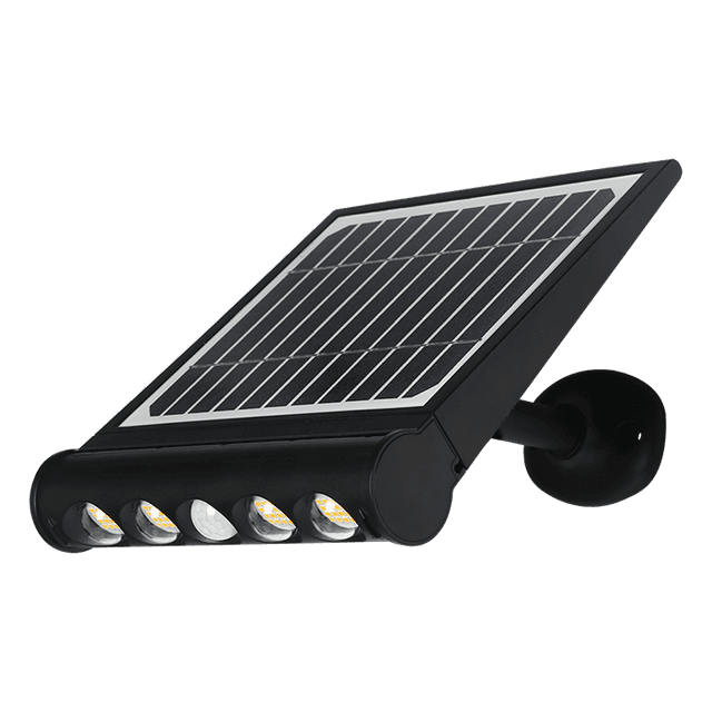 SUNLIGHT ‘TALENT’ LED 8W SOLAR WALL LIGHT WITH MOTION SENSOR BLACK 950LM 6000K IP65